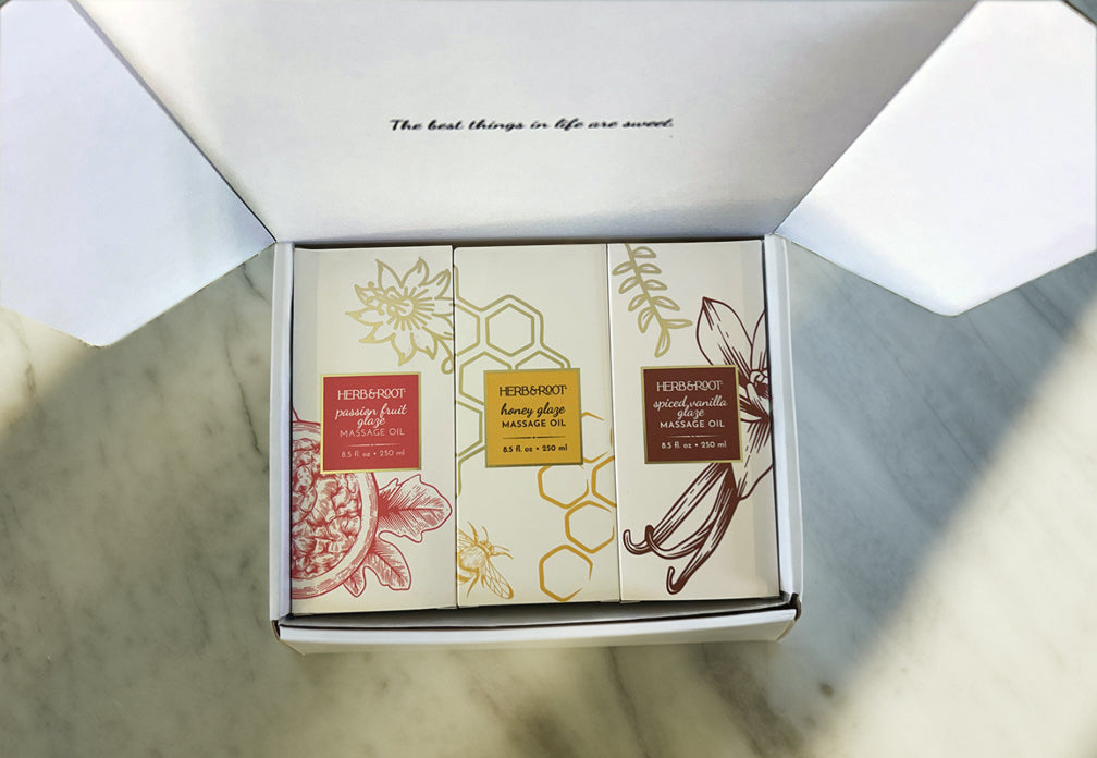 Glaze Massage Oil Gift Set- Couple's Massage Gift Set, Anniversary