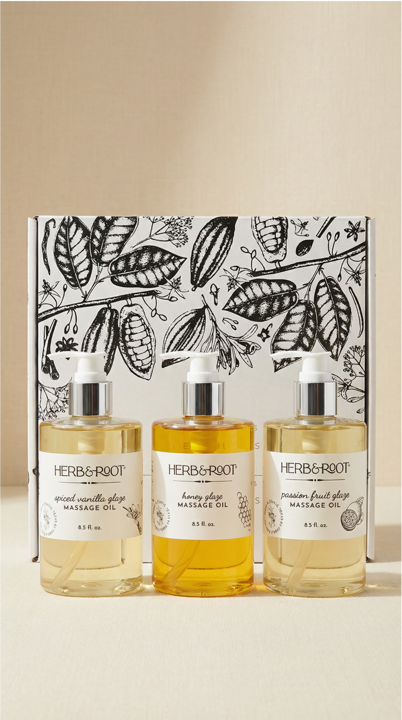 Glaze Massage Oil Gift Set- Couple's Massage Gift Set, Anniversary