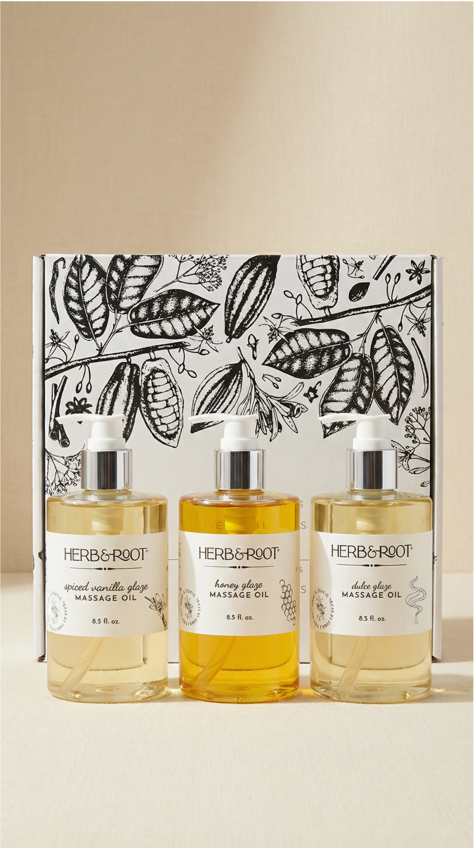 Glaze Massage Oil Gift Set- Couple's Massage Gift Set, Anniversary